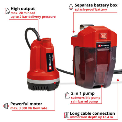 Einhell Power X-Change Cordless Clear Water Pump - GE-PP 18 RB Li - Body Only