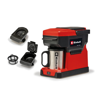 Einhell Power X Change Cordless Coffee Machine Portable Filter Pad Coffee Maker With Stainless Steel Cup Body Only