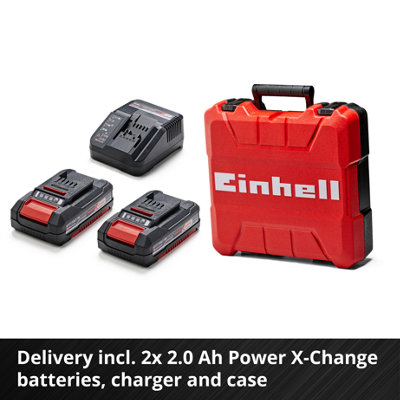 Einhell Power X-Change Cordless Combi Drill 60Nm Brushless 18V With 2 Batteries Charger And Carry Case - TP-CD 18 Li-i BL Kit
