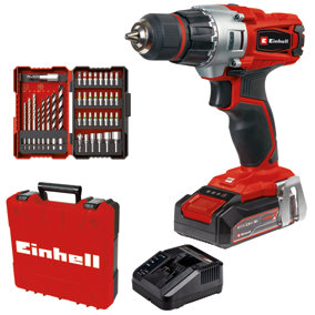 Einhell Power X-Change Cordless Combi Drill - Includes 2.5Ah Battery, Charger, 39pcs Bit Set and Carry Case - TE-CD 18/2 Li +39