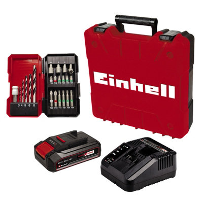 Einhell Power X-Change Cordless Impact Drill - Includes 2x Batteries And  Charger - Screwdriver/Impact/Drill - TE-CD 18/2 Li-i Kit