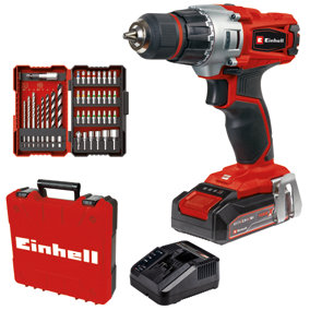 Einhell Power X-Change Cordless Drill Driver - Includes 2.5Ah Battery, Charger, 39pcs Bit Set and Carry Case - TE-CD 18/2 Li +39