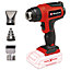 Einhell Power X-Change Cordless Heat Gun With Metal Nozzle Kit - Hot Air Up To 550C - 18V TE-HA 18 Li Solo - Body Only