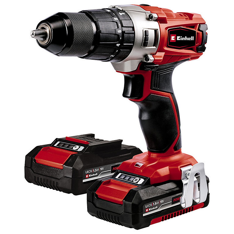 Einhell Power X-Change Cordless Impact Drill - Includes 2x Batteries And  Charger - Screwdriver/Impact/Drill - TE-CD 18/2 Li-i Kit