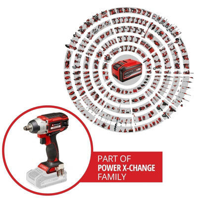 Einhell Power X-Change Cordless Impact Wrench - Powerful 230Nm Torque - IMPAXXO 18/230 - Body Only - 7