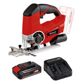 Einhell Power X-Change Cordless Jigsaw 18V - For Wood Plastic Steel - With Battery And Charger - 47 Degree Bevel - TE-JS 18/80 Li