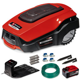 Einhell Power X-Change Cordless Lawnmower 36V - 47cm Cutting Width - 4x 4.0Ah Batteries And 2x TwinChargers - GE-CM 36/47 S HW Li
