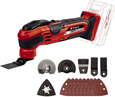 Einhell Power X-Change Cordless Multi Tool - Includes 15pc Accessory Kit - Multi-Use Cutting Sanding Tool - Body Only - VARRITO