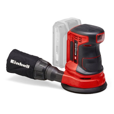 Einhell Power X-Change Cordless Random Orbital Sander - Includes Hook&Loop Sanding Sheet - Dust Port - Body Only - TE-RS 18 Li