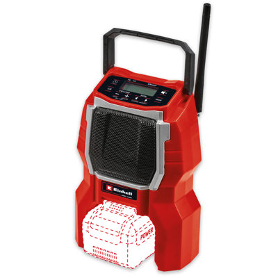 Einhell Power X-Change Cordless Site Radio 18V - Loudspeaker With AM/FM Or Bluetooth Connection - TC-RA 18 Li BT - Solo