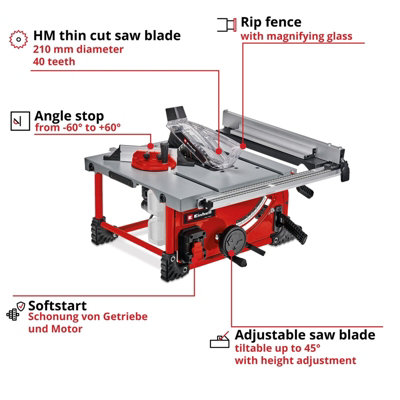 Einhell Power X Change Cordless Table Saw 36V Bench Type