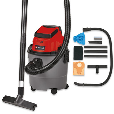 Einhell Power X-Change Cordless Wet And Dry Vacuum Cleaner - 15L Tank - Includes Accessory Pack - Body Only - TC-VC 18/15 Li-Solo