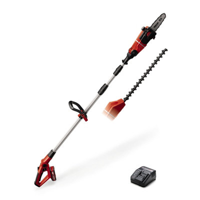 Einhell Power X-Change High Reach Hedge Trimmer & Chainsaw 2 in 1 With Battery And Charger Harness - GE-HC 18 Li T Kit