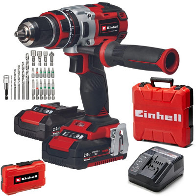 Einhell PXC 18v Brushless Combi Hammer Drill Metal Chuck TP-CD 18 Li-i BL + Set