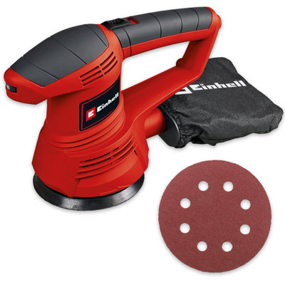 Einhell Random Orbital Sander 380W - Hook & Loop Sheets - Integrated Dust Extraction - Eccentric Sanding - TE-RS 38