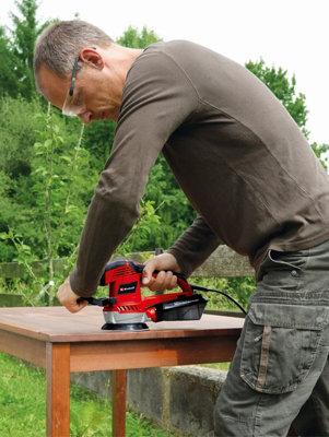 Einhell Random Orbital Sander 380W - Hook & Loop Sheets - Integrated Dust Extraction - Eccentric Sanding - TE-RS 38