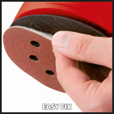 Einhell Random Orbital Sander 380W - Hook & Loop Sheets - Integrated Dust Extraction - Eccentric Sanding - TE-RS 38