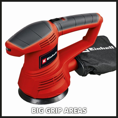 Einhell Random Orbital Sander 380W - Hook & Loop Sheets - Integrated Dust Extraction - Eccentric Sanding - TE-RS 38