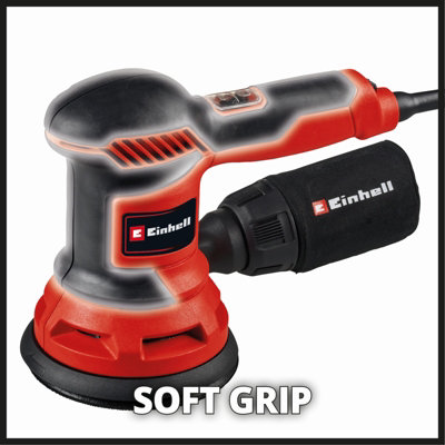 Einhell Rotating Palm Sander 125mm - Includes 3x Sanding Sheets P60 P80 P120 - Dust Extraction - TC-RS 425 E