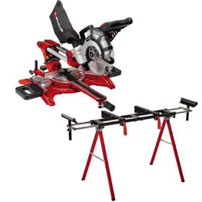 Einhell Sliding Mitre Saw Crosscut 210mm 1800W Drag Dual Bevel + Leg Stand