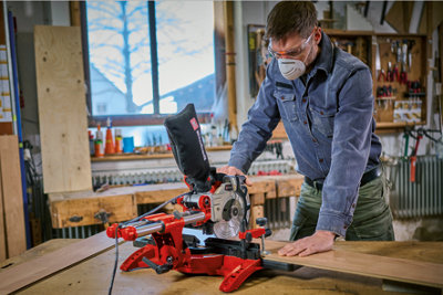 Einhell Sliding Mitre Saw Crosscut 210mm 1800W Drag Dual Bevel + Leg Stand