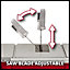 Einhell Table Saw - 254mm Saw Blade - Powerful 2200W - Includes Base Frame - 45 Degree Cross Stop & Dust Extraction - TC-TS 254 U