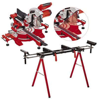 Einhell TC-SM 216 Sliding Crosscut Mitre Saw 216mm Laser Line 240v + Leg Stand