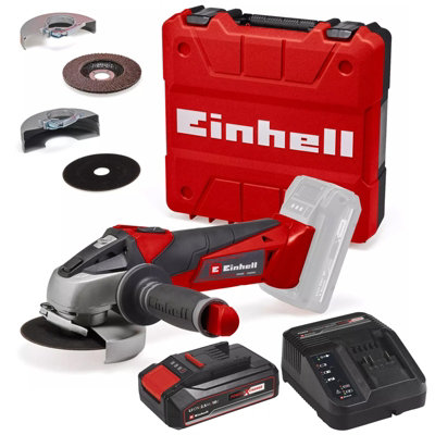 Einhell TE-AG 18/115 Q Li Cordless Angle Grinder Power X-Change Case +Disc 2.5ah