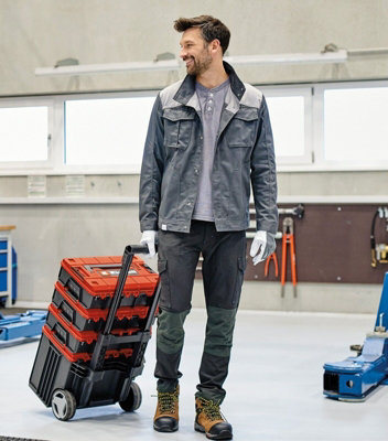 Einhell Tool Box Tower With Wheels Up To 120kg Load Wheeled Storage With Modular Cases Red Black Livery Official