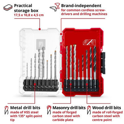 Einhell Universal Drill Driver Bit Set 16 Pieces With M-CASE Box KWB Accessory
