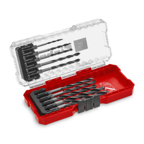 Einhell Universal Wood Drill Bit Set 10 Pieces Brad With S-CASE Box Accessory