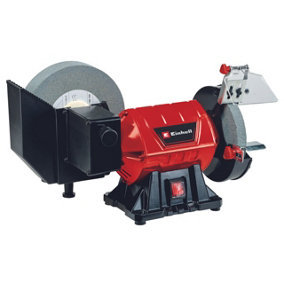 Einhell Wet And Dry Bench Grinder - Includes Wet And Dry Grinding Wheels - Powerful 250W - Vibration Damping Feet - TC-WD 200/150