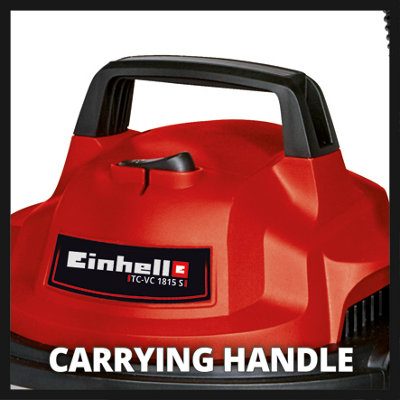 Einhell Wet And Dry Vacuum Cleaner - 15L Capacity Steel Tank - Powerful 1250W - Castor Wheels - TC-VC 1815 S