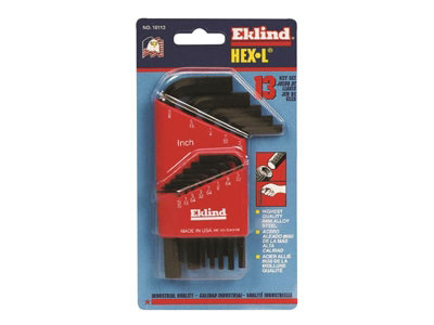 Eklind 13 Piece Imperial Short Handle Hex L-Key Set - Durable and Precise