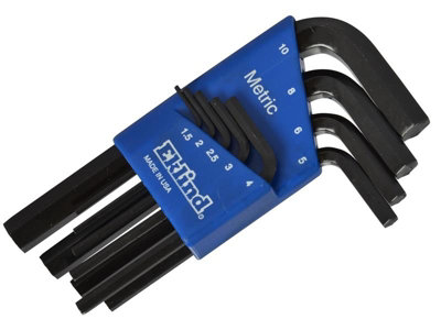 Eklind REK10509 9-Piece Metric Short Handle Hex L-Key Set for Precision Work