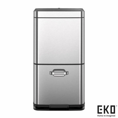 EKO 54 Litre Stainless Steel Dual Compartment Recycling Motion