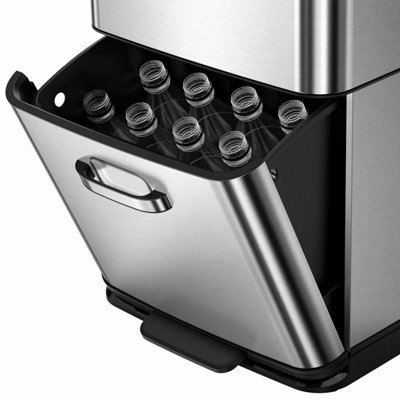 EKO DARA SENSOR BIN 35リットル EKO 54 Litre Stainless Steel Dual Compartment Recycling Motion