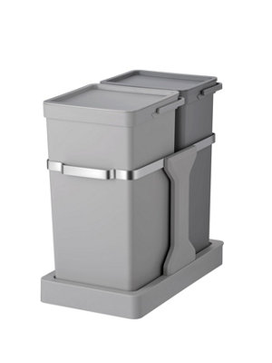 EKO Deco Duo Pull Out Recycling Bin 20+15L Grey