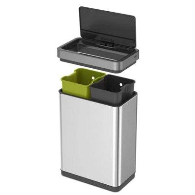 EKO Mirage X-Sensor 20+20L Dual Compartment Sensor Bin - Stainless
