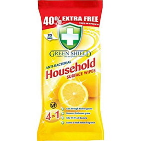 EKODE 1x Pack GreenShield 70 Large Antibacterial Household Surface Cleaning Wipes