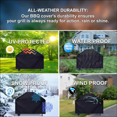 EKODE  Barbecue Cover Waterproof 210D Heavy Duty BBQ Grill large Cover - 3