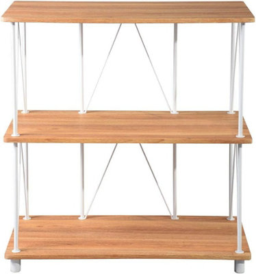 EKODE Bookshelf Metal Standing Ladder Stair Storage Bathroom Step Plant Shelf with 3 Shelves