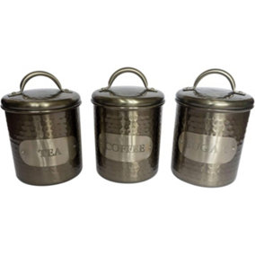 EKODE  Canisters Coffee Sugar Tea Stainless Steel Storage Jars Set of 3