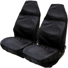 EKODE Car Seat Covers Oil, Grease, and Dirt Resistant Black Waterproof Front Seats Only