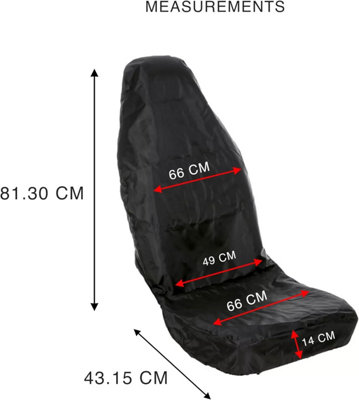 EKODE Car Seat Covers Oil, Grease, and Dirt Resistant Black Waterproof Front Seats Only