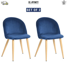 EKODE™ Set of 2 Dining Chairs Velvet Upholstered