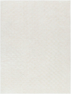 EKTA Scandi Modern High Pile Ivory/Off-White Checkered Area Rug 160 x 213 cm