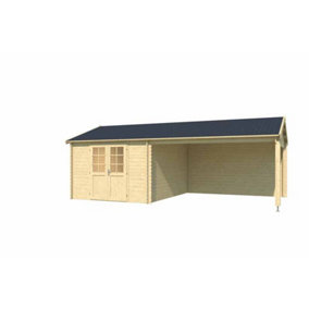 EL Paso-Log Cabin, Wooden Garden Room, Timber Summerhouse, Home Office - L701 x W417.1 x H273.6 cm