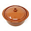 El Toro Glazed Terracotta Brown Kitchen Dining Lidded Casserole Dish 2.5L