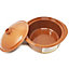 El Toro Glazed Terracotta Brown Kitchen Dining Lidded Casserole Dish 2.5L
